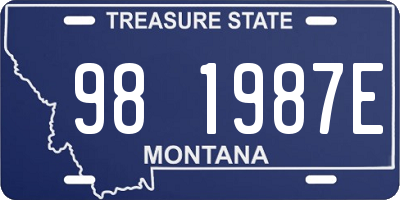 MT license plate 981987E