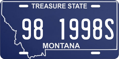 MT license plate 981998S