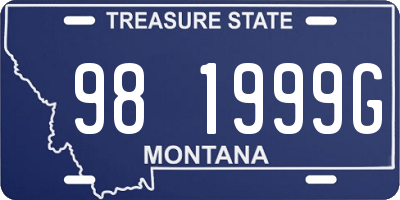 MT license plate 981999G
