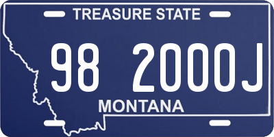 MT license plate 982000J