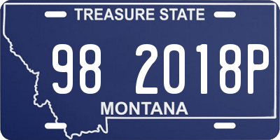 MT license plate 982018P