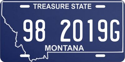 MT license plate 982019G