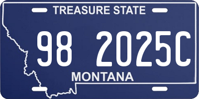 MT license plate 982025C