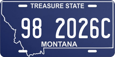 MT license plate 982026C