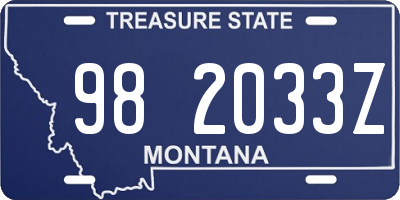 MT license plate 982033Z
