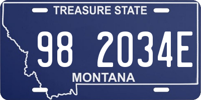 MT license plate 982034E