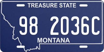 MT license plate 982036C
