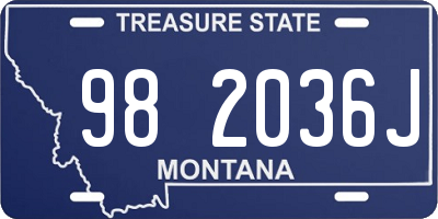 MT license plate 982036J