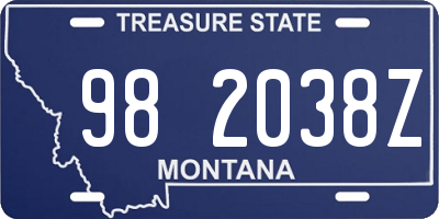 MT license plate 982038Z
