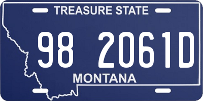 MT license plate 982061D