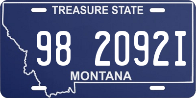 MT license plate 982092I