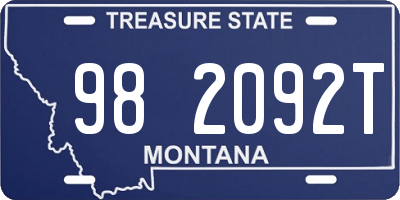 MT license plate 982092T