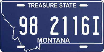 MT license plate 982116I