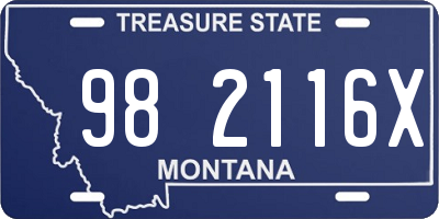 MT license plate 982116X