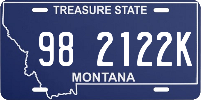 MT license plate 982122K