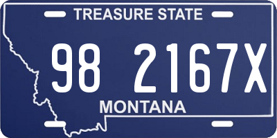 MT license plate 982167X