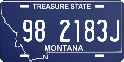 MT license plate 982183J