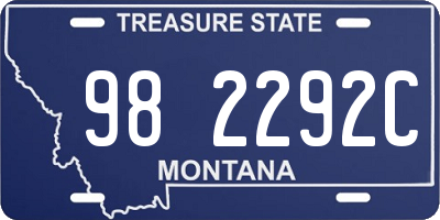 MT license plate 982292C