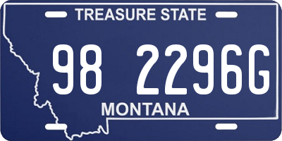 MT license plate 982296G