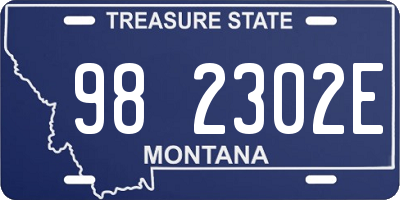 MT license plate 982302E