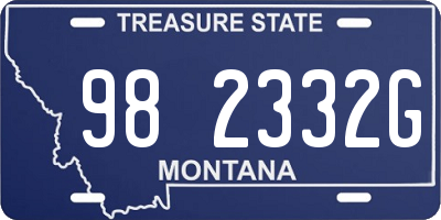 MT license plate 982332G