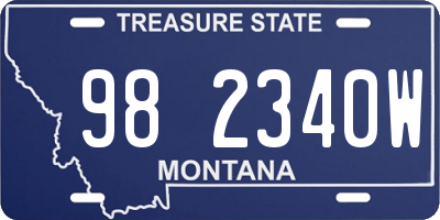 MT license plate 982340W
