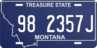 MT license plate 982357J