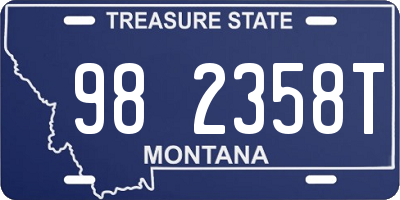 MT license plate 982358T