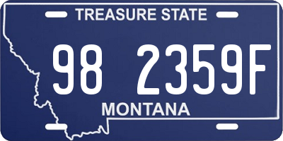 MT license plate 982359F