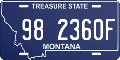 MT license plate 982360F