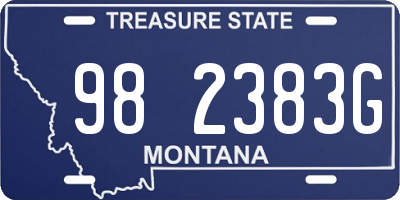 MT license plate 982383G