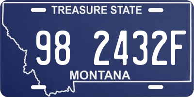 MT license plate 982432F