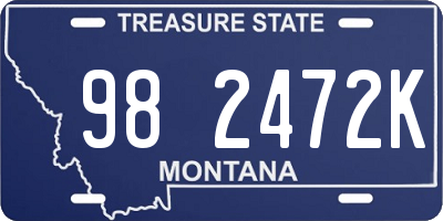 MT license plate 982472K