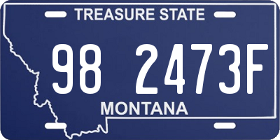 MT license plate 982473F