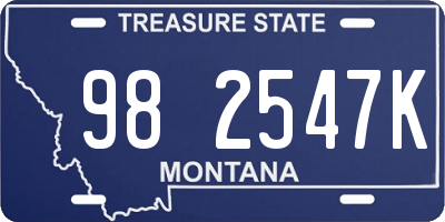 MT license plate 982547K
