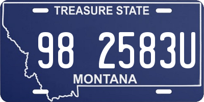 MT license plate 982583U