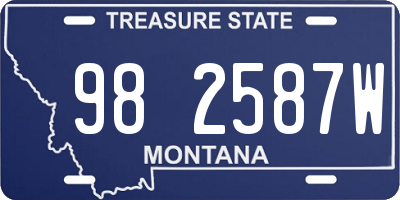 MT license plate 982587W