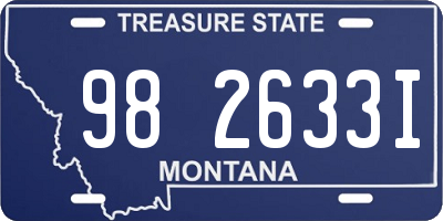MT license plate 982633I