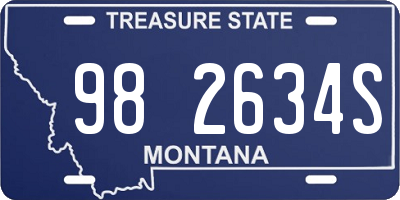 MT license plate 982634S