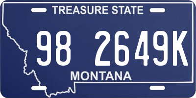 MT license plate 982649K