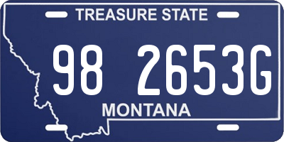 MT license plate 982653G