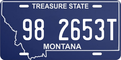 MT license plate 982653T