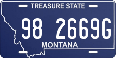 MT license plate 982669G
