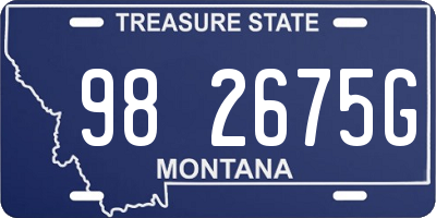 MT license plate 982675G