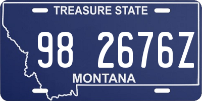 MT license plate 982676Z