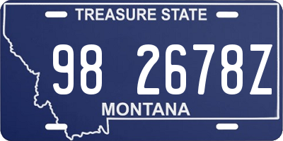 MT license plate 982678Z