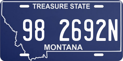 MT license plate 982692N