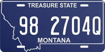 MT license plate 982704Q