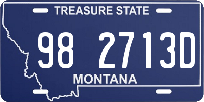 MT license plate 982713D