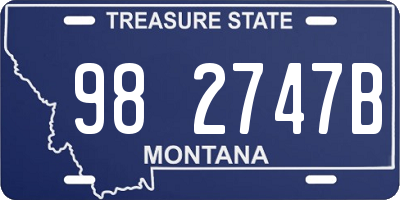 MT license plate 982747B